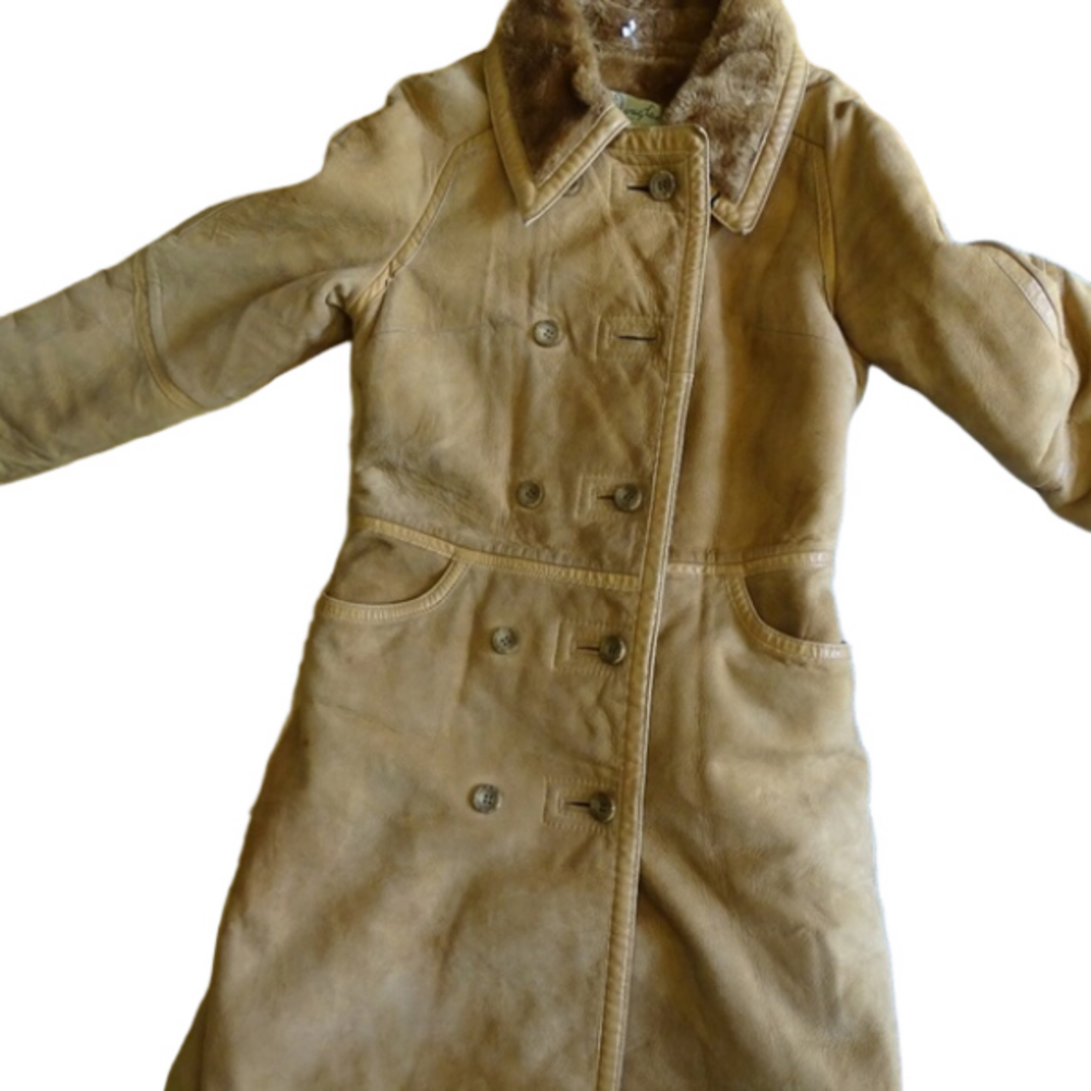 VINTAGE MC DOUGLAS PARIS SHERLING LINED SEUDE COAT